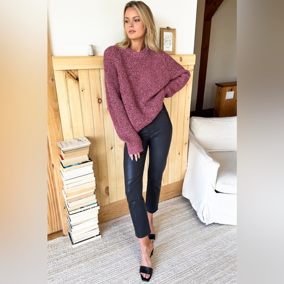 NWT Emerson Fry Ryan Heavy Sweater in Marled Dusty Rose & Merlot, Size Small - Picture 3 of 9